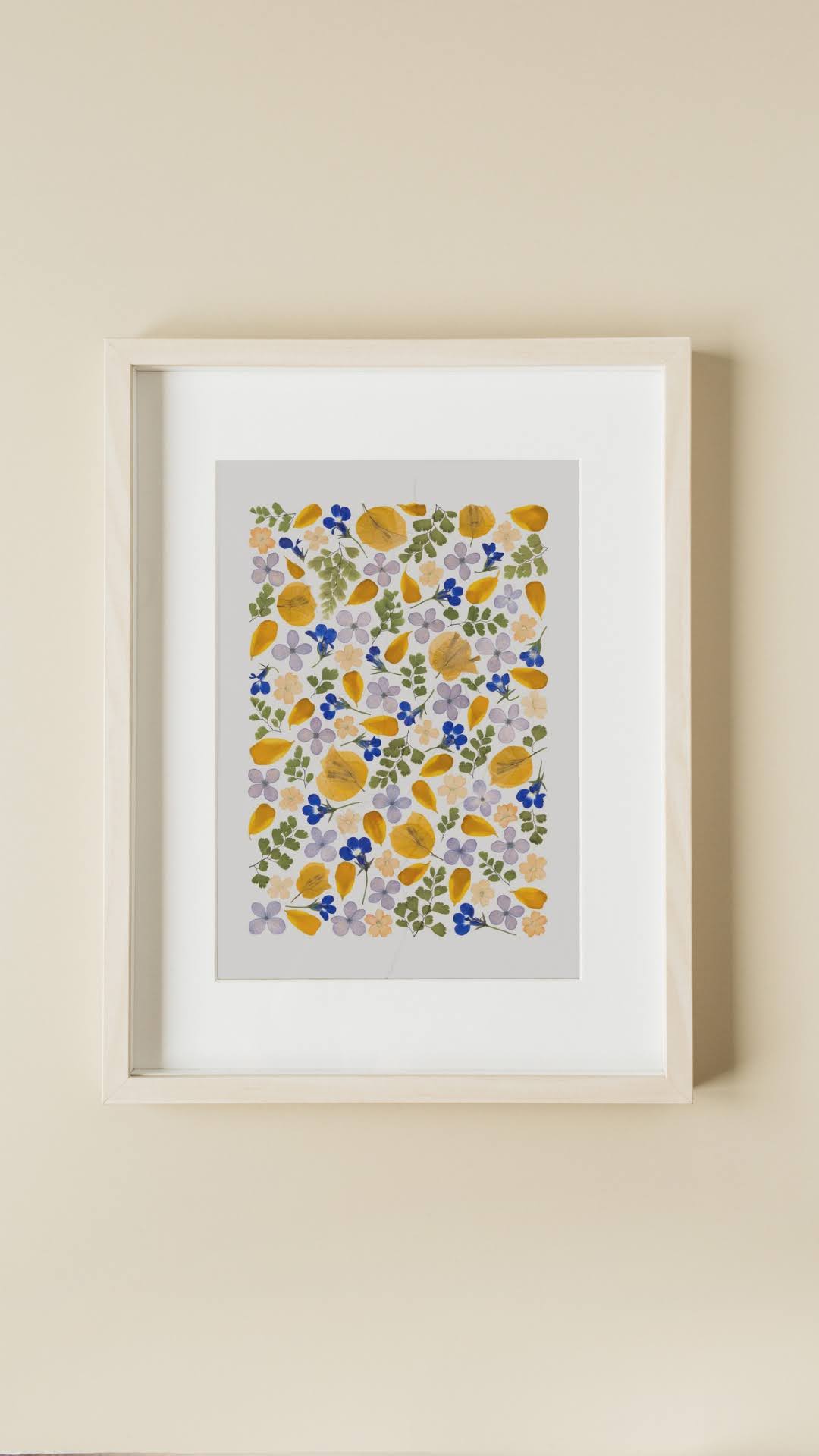 Pressed Flower Art Print - PRETTY GARDEN -