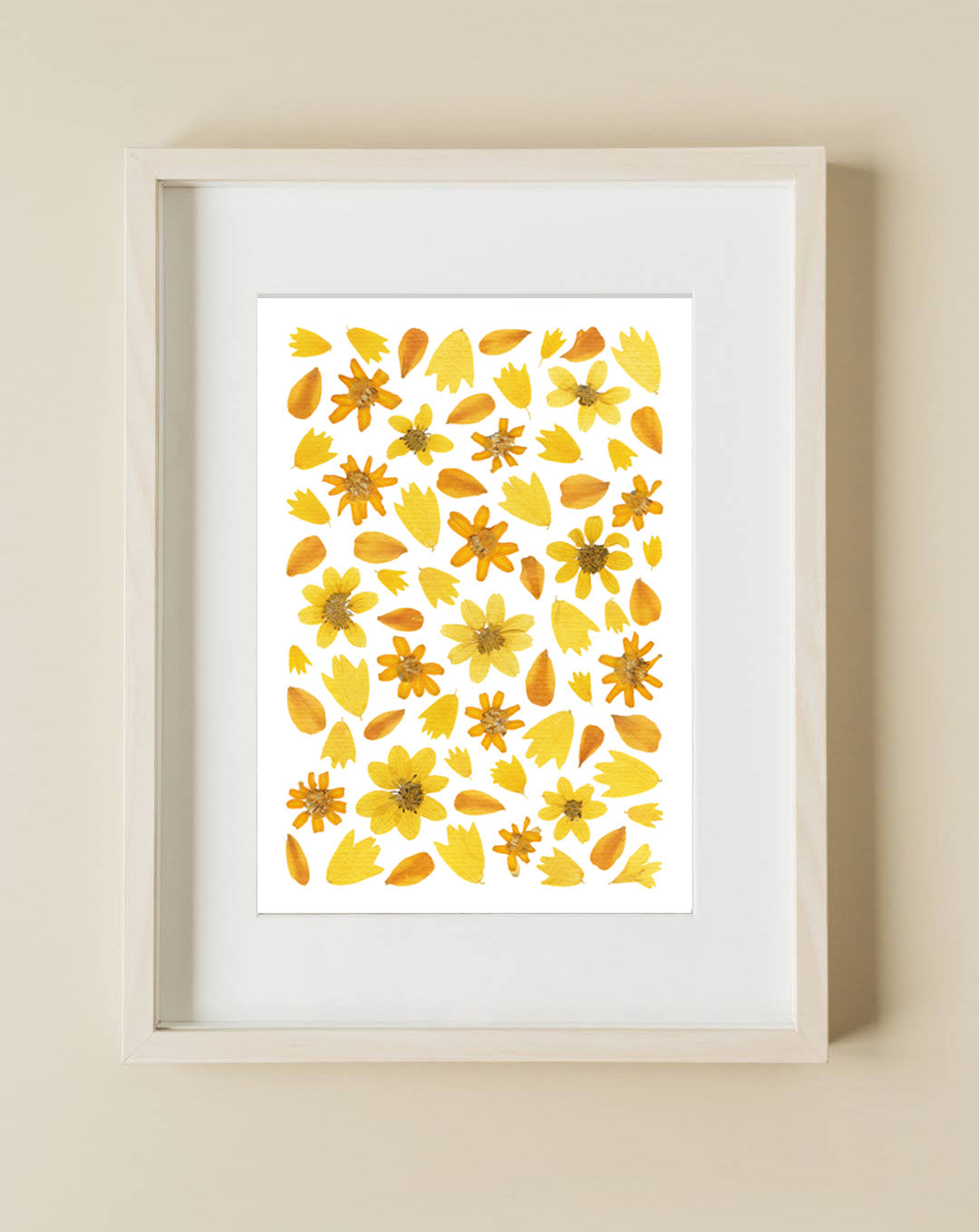Pressed Flower Art Print - PRETTY ORANGE PETALS -