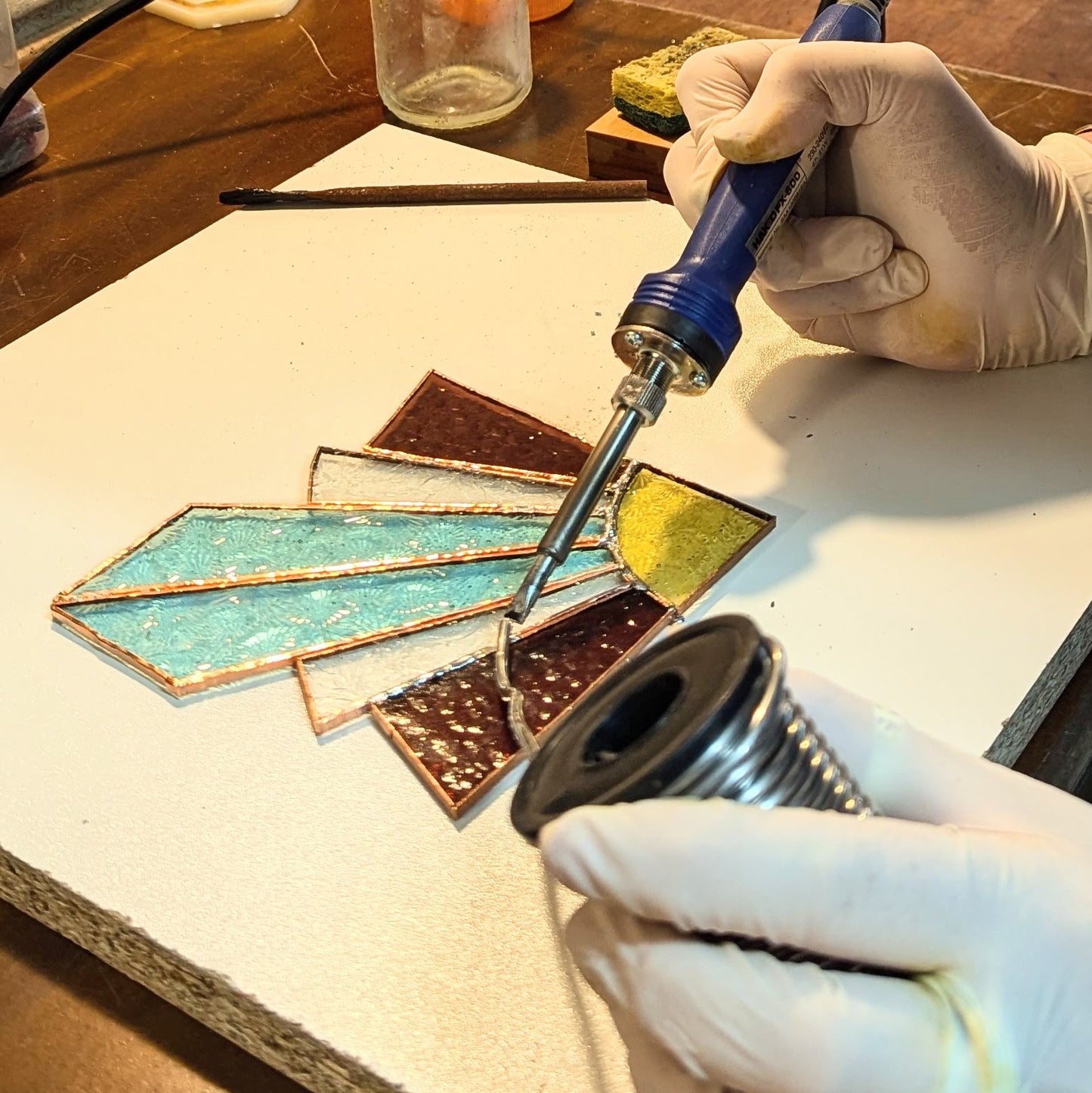 4.5 Hours Stained Glass Workshop ( Can be purchased and given as a gift)