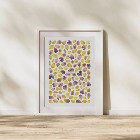Pressed Flower Art Print  - Dahlia Petals -