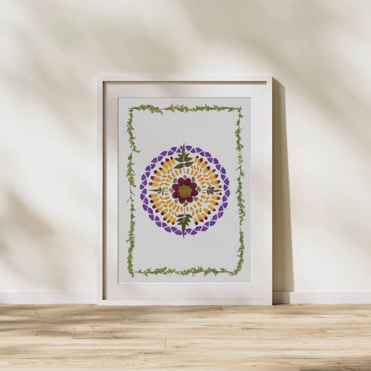 Pressed Flower Art Print  - Sun of small petals -