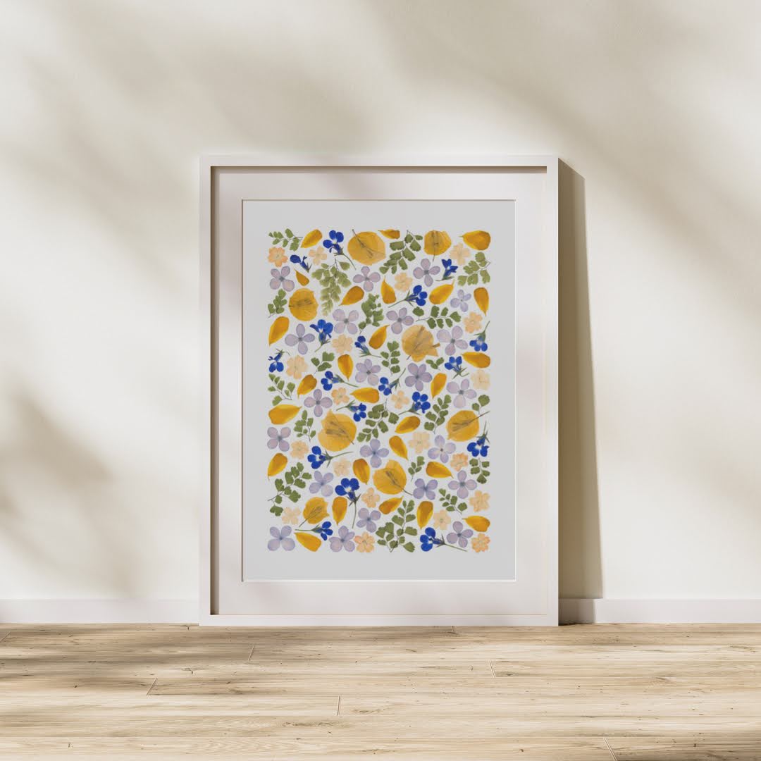 Pressed Flower Art Print  - PRETTY GARDEN -