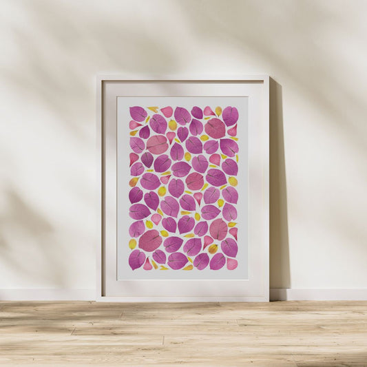 Pressed Flower Art Print - Bougainvillea+Dhlia -