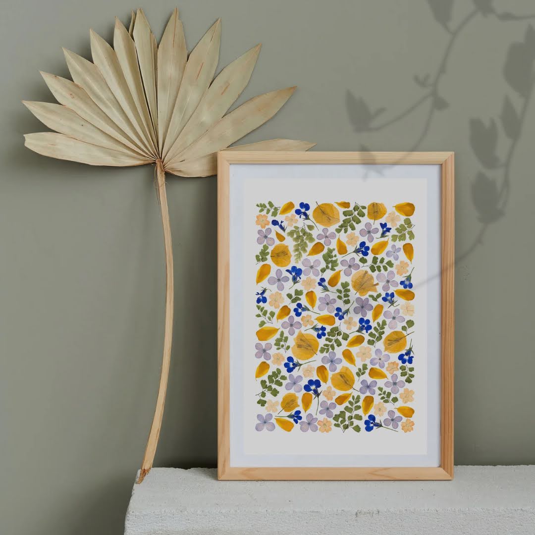 Pressed Flower Art Print  - PRETTY GARDEN -