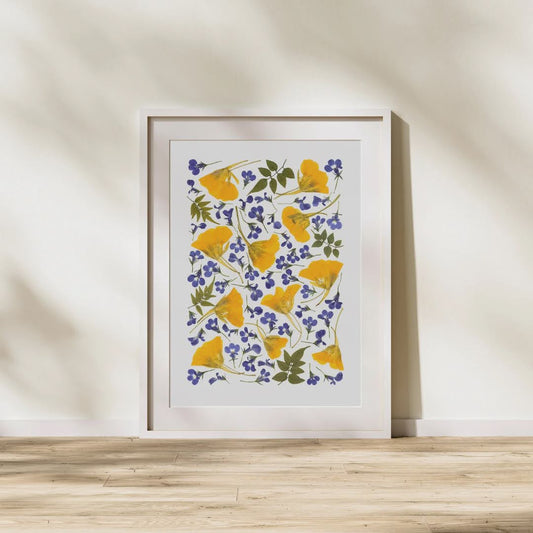 Pressed Flower Art Print - NASTURTIUM -