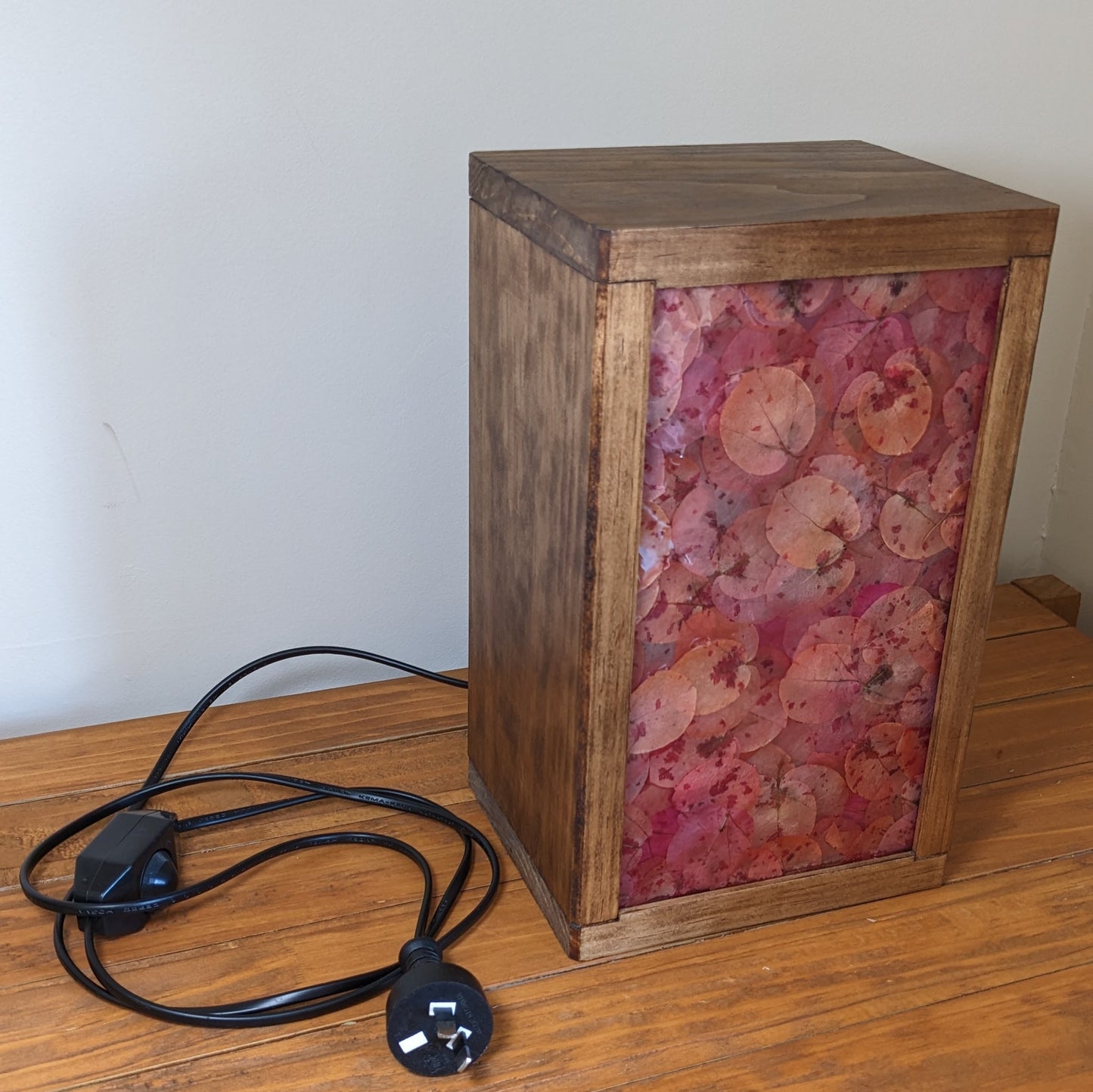 Red Bougainvellea Leaves Japanese Style Organic Light Lampshade